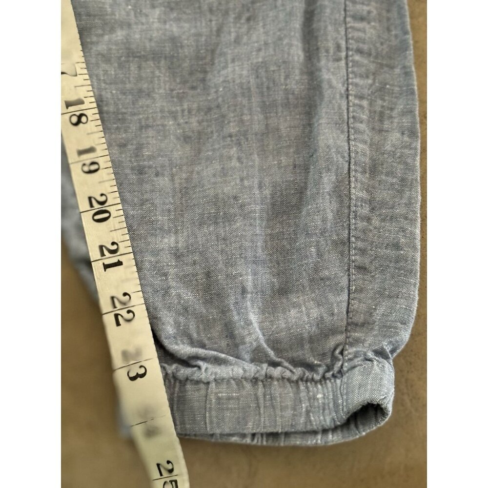 Athleta Cabo Joggers Women’s 4P Chambray Blue Pull-On Pants 100% Linen - Picture 12 of 13